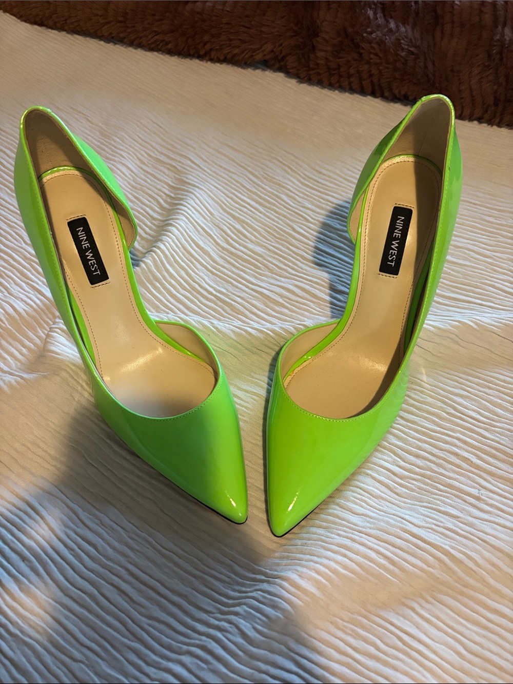 Nine West Neon Lime Pointed Toe Stiletto Pumps